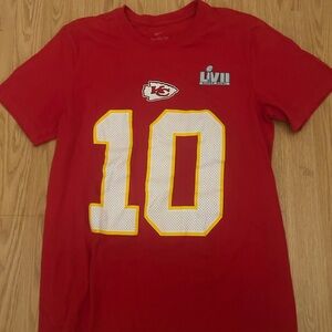 Nike Tee Isiah Pacheco Red Kansas City Chiefs Football Super Bowl LIX Mens small